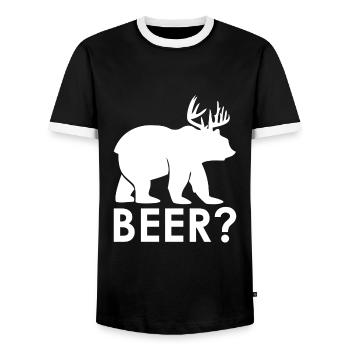 beer - Männer Kontrast-T-Shirt - Schwarz/Weiß - Vorne - AI Model Female 172 light (172cm) & AI Model Male 178 light (178cm)