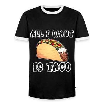 Tout ce que je veux, c’est du taco - T-shirt contrasté Homme - noir/blanc - Devant - AI Model Female 172 light (172cm) & AI Model Male 178 light (178cm)