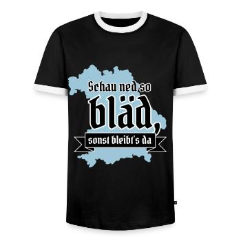 Look ned so stupid otherwise it stays there! Bavarian - Men's Ringer Shirt - black/white - Front - AI Model Female 172 light (172cm) & AI Model Male 178 light (178cm)