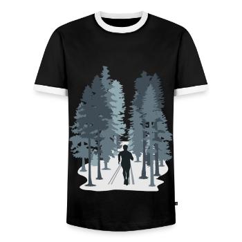Running, Running, Trail Running - Men's Ringer Shirt - black/white - Front - AI Model Female 172 light (172cm) & AI Model Male 178 light (178cm)