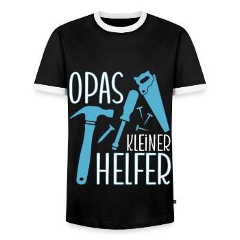 Kinder Werkzeug Opas Kleiner Helfer Jungen - Männer Kontrast-T-Shirt - Schwarz/Weiß - Vorne - AI Model Female 172 light (172cm) & AI Model Male 178 light (178cm)
