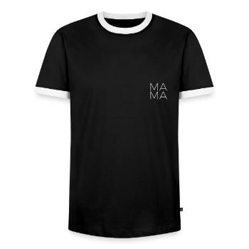 Mama Titel Mama, Eltern Partneroutfit Mama - Männer Kontrast-T-Shirt - Schwarz/Weiß - Vorne - AI Model Female 172 light (172cm) & AI Model Male 178 light (178cm)