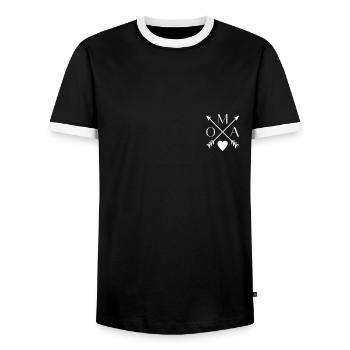Oma Familien Partnerlook, stolze Oma Familien - Männer Kontrast-T-Shirt - Schwarz/Weiß - Vorne - AI Model Female 172 light (172cm) & AI Model Male 178 light (178cm)
