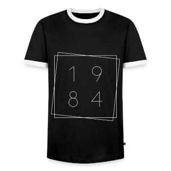 1984 Quadrat 39 Jahre alt zum 39. Geburtstag - Männer Kontrast-T-Shirt - Schwarz/Weiß - Vorne - AI Model Female 172 light (172cm) & AI Model Male 178 light (178cm)