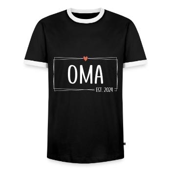 Oma Est. 2024 Bald Oma Werdende Oma 2024 - Männer Kontrast-T-Shirt - Schwarz/Weiß - Vorne - AI Model Female 172 light (172cm) & AI Model Male 178 light (178cm)