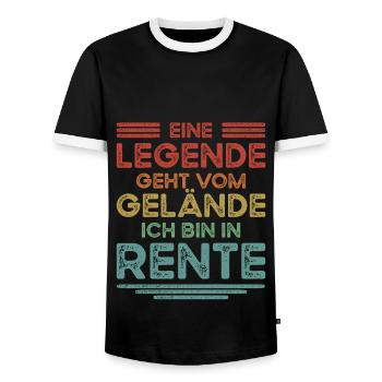 Verabschiedung Rente Renteneintritt Retro Rentner - Männer Kontrast-T-Shirt - Schwarz/Weiß - Vorne - AI Model Female 172 light (172cm) & AI Model Male 178 light (178cm)