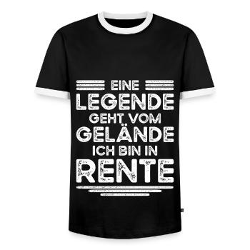 Rente Legende Gelände Renteneintritt Rentner - Männer Kontrast-T-Shirt - Schwarz/Weiß - Vorne - AI Model Female 172 light (172cm) & AI Model Male 178 light (178cm)
