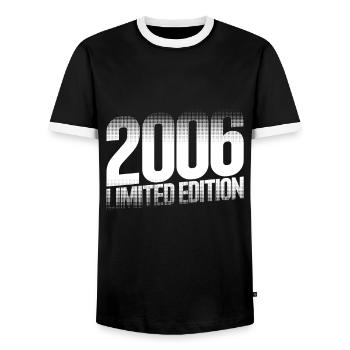 2006 Limited Edition Retro 18th Birthday - Men's Ringer Shirt - black/white - Front - AI Model Female 172 light (172cm) & AI Model Male 178 light (178cm)