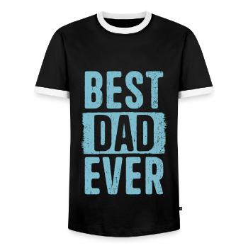 Bester Papa Vatertag schlicht Vater Best Dad Ever - Männer Kontrast-T-Shirt - Schwarz/Weiß - Vorne - AI Model Female 172 light (172cm) & AI Model Male 178 light (178cm)