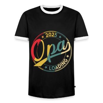 Opa 2025 Loading Retro Werdender Opa 2025 - Männer Kontrast-T-Shirt - Schwarz/Weiß - Vorne - AI Model Female 172 light (172cm) & AI Model Male 178 light (178cm)