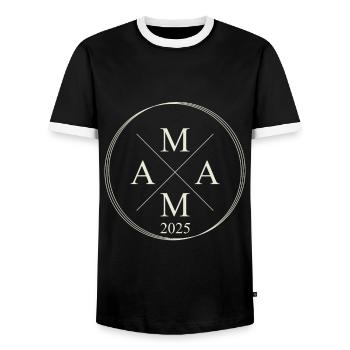 Mama Est 2025 Mutter 2025 Level zur Mama 2025 - Männer Kontrast-T-Shirt - Schwarz/Weiß - Vorne - AI Model Female 172 light (172cm) & AI Model Male 178 light (178cm)