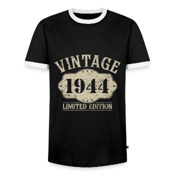 1944 édition limitée 80e anniversaire - T-shirt contrasté Homme - noir/blanc - Devant - AI Model Female 172 light (172cm) & AI Model Male 178 light (178cm)