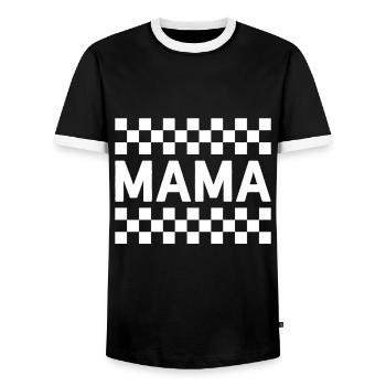 Pit Crew Maman Go-Kart Maman Course Maman - T-shirt contrasté Homme - noir/blanc - Devant - AI Model Female 172 light (172cm) & AI Model Male 178 light (178cm)