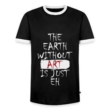 The Earth without Art Is Just Eh Zeichner Künstler - Männer Kontrast-T-Shirt - Schwarz/Weiß - Vorne - AI Model Female 172 light (172cm) & AI Model Male 178 light (178cm)