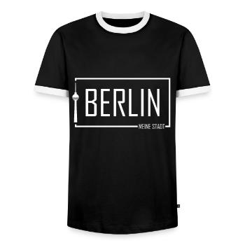 Berlin Meine Stadt Berliner - Männer Kontrast-T-Shirt - Schwarz/Weiß - Vorne - AI Model Female 172 light (172cm) & AI Model Male 178 light (178cm)