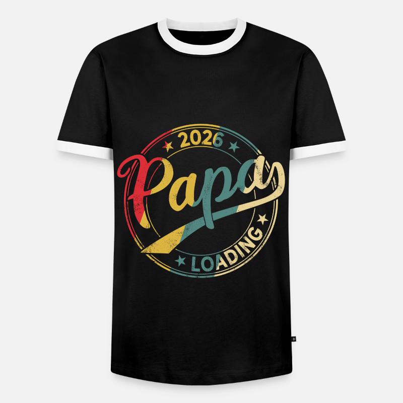 Papa 2026 Loading Werdender Papa 2026 - Männer Kontrast-T-Shirt - Schwarz/Weiß
