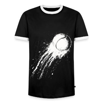Joueur de tennis Fan de tennis Balle de tennis - T-shirt contrasté Homme - noir/blanc - Devant - AI Model Female 172 light (172cm) & AI Model Male 178 light (178cm)