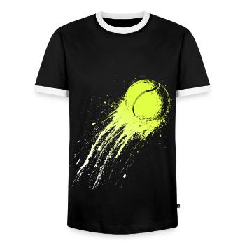 Tennisball Tennis Geschenk Tennisspieler - Männer Kontrast-T-Shirt - Schwarz/Weiß - Vorne - AI Model Female 172 light (172cm) & AI Model Male 178 light (178cm)