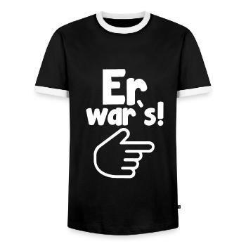 Er wars - Männer Kontrast-T-Shirt - Schwarz/Weiß - Vorne - AI Model Female 172 light (172cm) & AI Model Male 178 light (178cm)