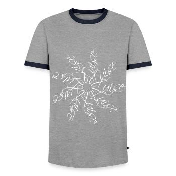 Luise Nom Mandala - T-shirt contrasté Homme - gris/marine  - Devant - AI Model Female 172 light (172cm) & AI Model Male 178 light (178cm)