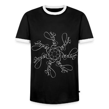 Pauline Nom Nom Mandala - T-shirt contrasté Homme - noir/blanc - Devant - AI Model Female 172 light (172cm) & AI Model Male 178 light (178cm)