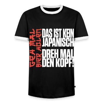 Das ist kein Japanisch Geh mal Bier holen Malle - Männer Kontrast-T-Shirt - Schwarz/Weiß - Vorne - AI Model Female 172 light (172cm) & AI Model Male 178 light (178cm)