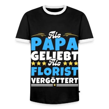 Als Papa geliebt, als Florist vergöttert - Männer Kontrast-T-Shirt - Schwarz/Weiß - Vorne - AI Model Female 172 light (172cm) & AI Model Male 178 light (178cm)