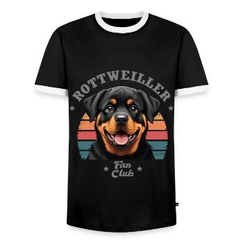Rottweiler fan club Tshirt chien drôles - T-shirt contrasté Homme - noir/blanc - Devant - AI Model Female 172 light (172cm) & AI Model Male 178 light (178cm)