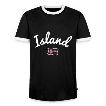 island_trans - Männer Kontrast-T-Shirt - Schwarz/Weiß - Vorne - AI Model Female 172 light (172cm) & AI Model Male 178 light (178cm)