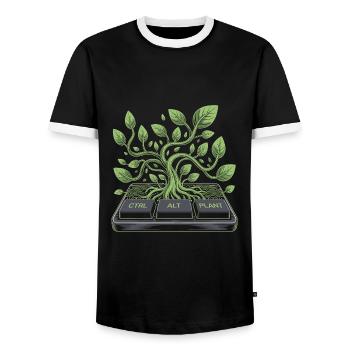ctrl alt plant Garten Design - Männer Kontrast-T-Shirt - Schwarz/Weiß - Vorne - AI Model Female 172 light (172cm) & AI Model Male 178 light (178cm)