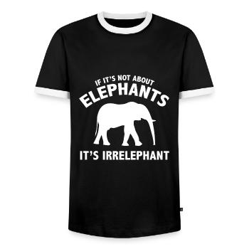 If It's Not About Elephants It's Irrelephant - Men's Ringer Shirt - black/white - Front - AI Model Female 172 light (172cm) & AI Model Male 178 light (178cm)