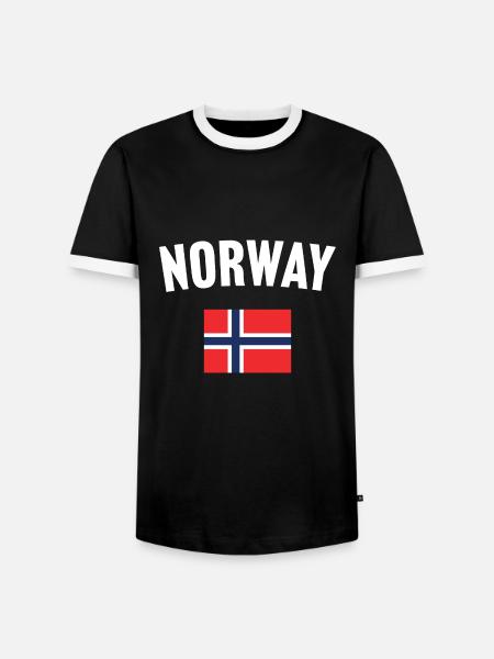 Norwegen Flagge - Männer Kontrast-T-Shirt - Schwarz/Weiß
