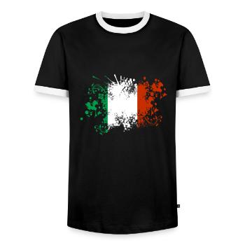 Italy Flag Blobs Italian Flag Italia - Men's Ringer Shirt - black/white - Front - AI Model Female 172 light (172cm) & AI Model Male 178 light (178cm)