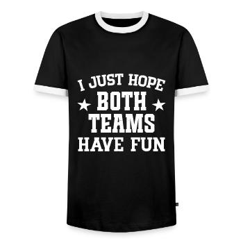 I just hope both teams have fun - Men's Ringer Shirt - black/white - Front - AI Model Female 172 light (172cm) & AI Model Male 178 light (178cm)