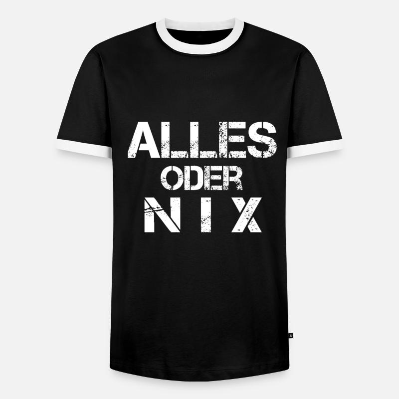 alles oder nix - Männer Kontrast-T-Shirt - Schwarz/Weiß