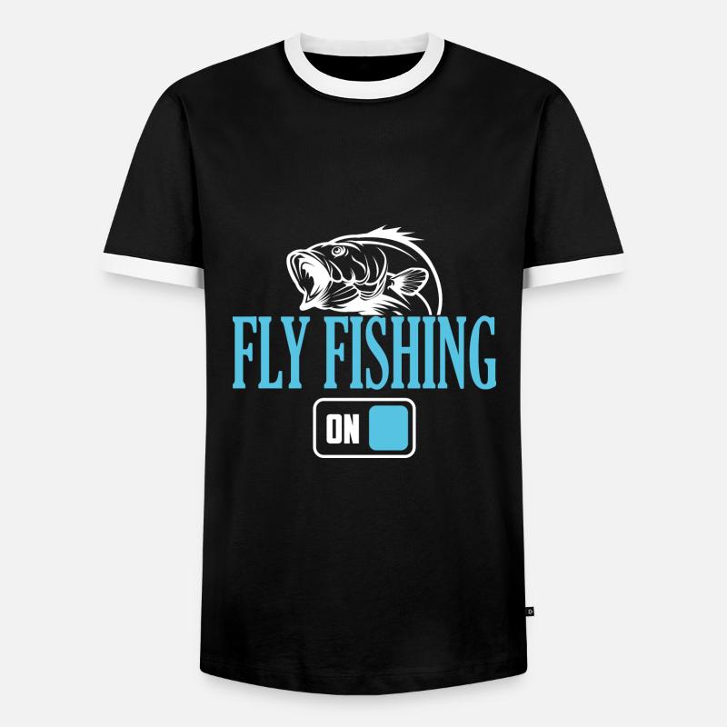 Fischer-Fliegenfischen-Modus Ein - Männer Kontrast-T-Shirt - Schwarz/Weiß