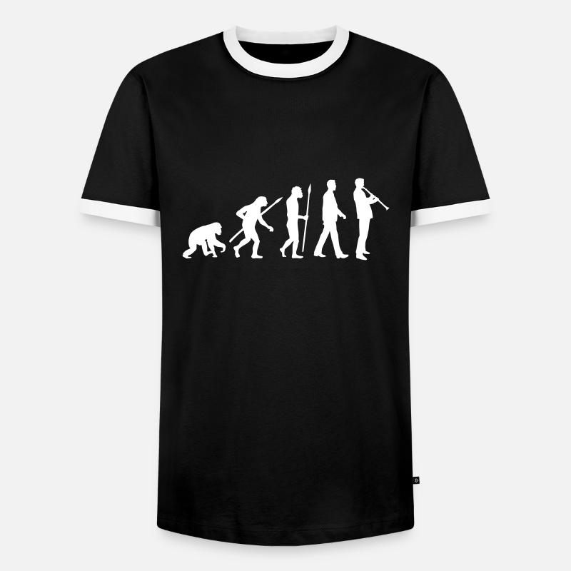 evolution_klarinette_spieler_082013_a_1c - Männer Kontrast-T-Shirt - Schwarz/Weiß