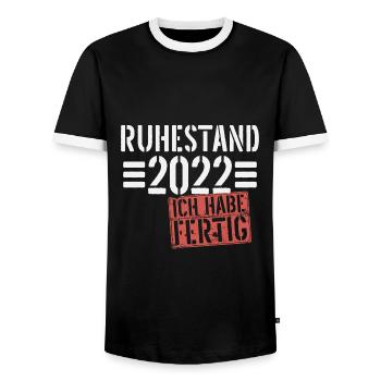 Ruhestand 2022 Rentner Spruch Geschenk - Männer Kontrast-T-Shirt - Schwarz/Weiß - Vorne - AI Model Female 172 light (172cm) & AI Model Male 178 light (178cm)