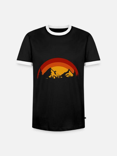 Mountains - Men's Ringer Shirt - black/white