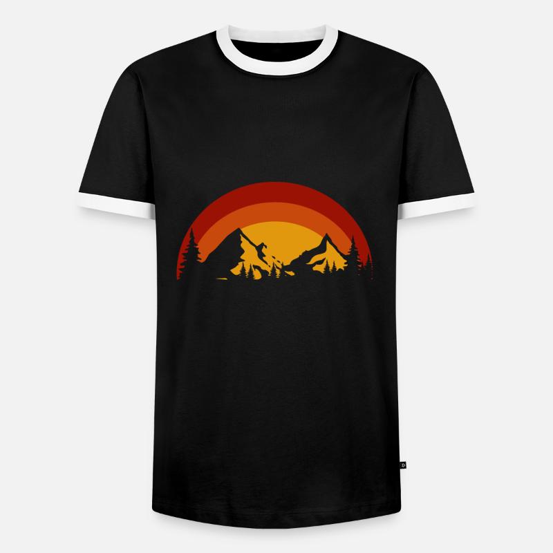 Berge - Männer Kontrast-T-Shirt - Schwarz/Weiß
