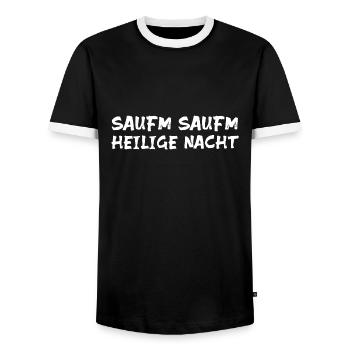 Heilige Nacht - lustiger (Sauf) Spruch - Männer Kontrast-T-Shirt - Schwarz/Weiß - Vorne - AI Model Female 172 light (172cm) & AI Model Male 178 light (178cm)