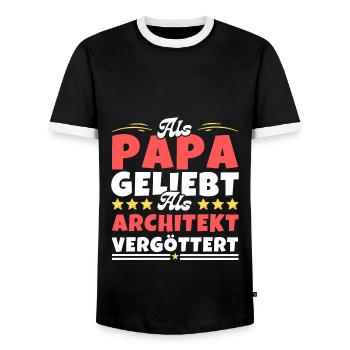 Als Papa geliebt, als Architekt vergöttert - Männer Kontrast-T-Shirt - Schwarz/Weiß - Vorne - AI Model Female 172 light (172cm) & AI Model Male 178 light (178cm)