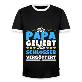 Als Papa geliebt, als Schlosser vergöttert - Männer Kontrast-T-Shirt - Schwarz/Weiß - Vorne - AI Model Female 172 light (172cm) & AI Model Male 178 light (178cm)