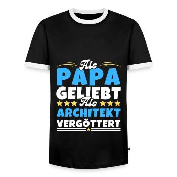 Als Papa geliebt, als Architekt vergöttert - Männer Kontrast-T-Shirt - Schwarz/Weiß - Vorne - AI Model Female 172 light (172cm) & AI Model Male 178 light (178cm)