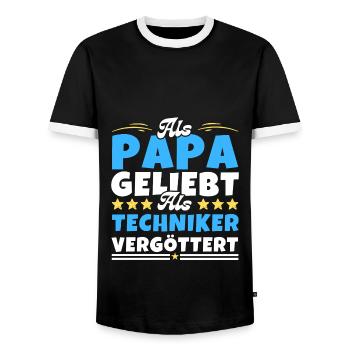 Als Papa geliebt, als Techniker vergöttert - Männer Kontrast-T-Shirt - Schwarz/Weiß - Vorne - AI Model Female 172 light (172cm) & AI Model Male 178 light (178cm)