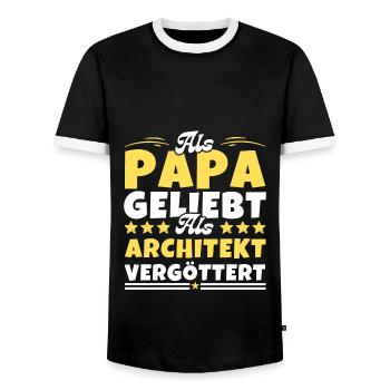 Als Papa geliebt, als Architekt vergöttert - Männer Kontrast-T-Shirt - Schwarz/Weiß - Vorne - AI Model Female 172 light (172cm) & AI Model Male 178 light (178cm)