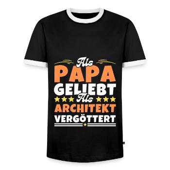 Als Papa geliebt, als Architekt vergöttert - Männer Kontrast-T-Shirt - Schwarz/Weiß - Vorne - AI Model Female 172 light (172cm) & AI Model Male 178 light (178cm)