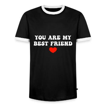 You are My Best Friend Freundschaft - Männer Kontrast-T-Shirt - Schwarz/Weiß - Vorne - AI Model Female 172 light (172cm) & AI Model Male 178 light (178cm)