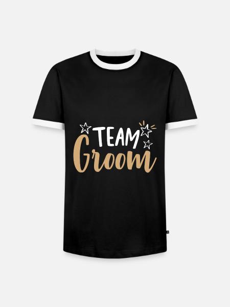 Team Bräutigam - Männer Kontrast-T-Shirt - Schwarz/Weiß