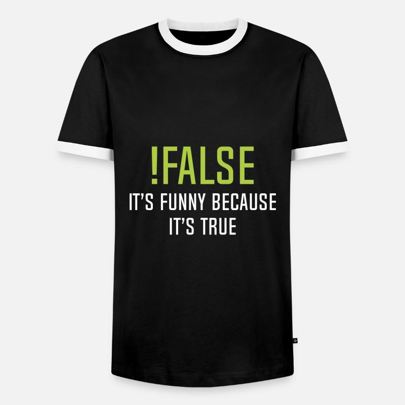 False - Men's Ringer Shirt - black/white